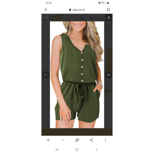 New XL (14/16) Army Green Sleeveless Tank Top Romper Anrabess